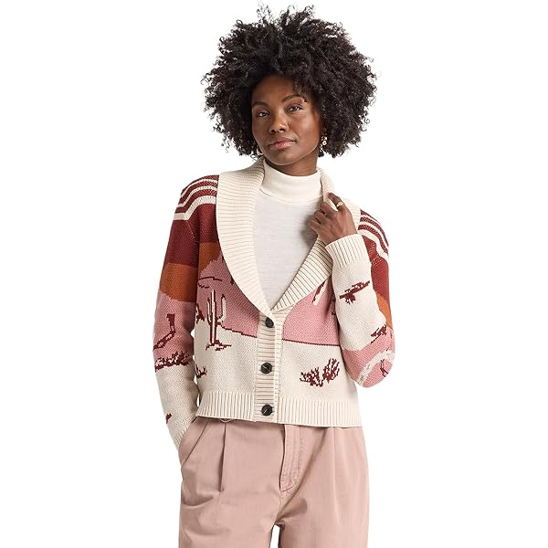 PENDLETON Women's Alpine Lambswool Zip Cardigan, Black Multi, XL